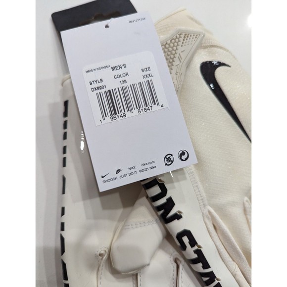 Nike Vapor Jet Oregon State Beavers NCAA Football Gloves Rare DX6901-138 Sz 3XL - Picture 6 of 6